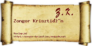 Zongor Krisztián névjegykártya